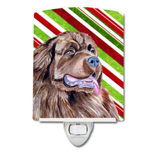 Load image into Gallery viewer, Newfoundland Candy Cane Holiday Christmas Ceramic Night Light LH9219CNL