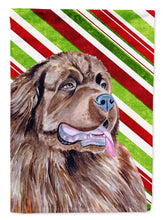 Load image into Gallery viewer, Newfoundland Candy Cane Holiday Christmas  Garden Flag – Decorative Outdoor Yard Flag