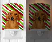 Load image into Gallery viewer, Dachshund Candy Cane Holiday Christmas Ceramic Night Light LH9222CNL