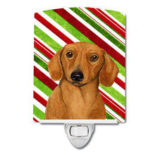 Load image into Gallery viewer, Dachshund Candy Cane Holiday Christmas Ceramic Night Light LH9222CNL