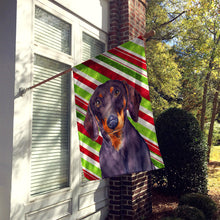 Load image into Gallery viewer, Dachshund Candy Cane Holiday Christmas  Flag Canvas House Size
