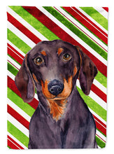 Load image into Gallery viewer, Dachshund Candy Cane Holiday Christmas  Flag Canvas House Size