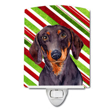 Load image into Gallery viewer, Dachshund Candy Cane Holiday Christmas Ceramic Night Light LH9223CNL