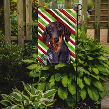 Load image into Gallery viewer, Dachshund Candy Cane Holiday Christmas  Garden Flag – Decorative Outdoor Yard Flag