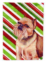 Load image into Gallery viewer, Brussels Griffon Candy Cane Holiday Christmas  Flag Canvas House Size