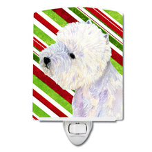 Load image into Gallery viewer, Westie Candy Cane Holiday Christmas Ceramic Night Light LH9225CNL