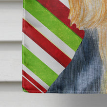 Load image into Gallery viewer, Silky Terrier Candy Cane Holiday Christmas  Flag Canvas House Size