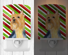 Load image into Gallery viewer, Silky Terrier Candy Cane Holiday Christmas Ceramic Night Light LH9226CNL