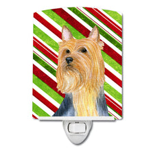 Load image into Gallery viewer, Silky Terrier Candy Cane Holiday Christmas Ceramic Night Light LH9226CNL