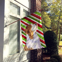 Load image into Gallery viewer, Australian Shepherd Candy Cane Holiday Christmas  Flag Canvas House Size