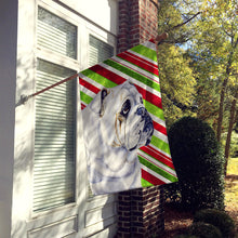 Load image into Gallery viewer, Bulldog English Candy Cane Holiday Christmas  Flag Canvas House Size