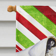 Load image into Gallery viewer, Bulldog English Candy Cane Holiday Christmas  Flag Canvas House Size