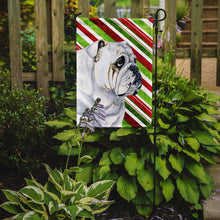 Load image into Gallery viewer, Bulldog English Candy Cane Holiday Christmas  Garden Flag – Decorative Outdoor Yard Flag