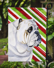 Load image into Gallery viewer, Bulldog English Candy Cane Holiday Christmas  Garden Flag – Decorative Outdoor Yard Flag