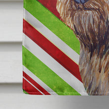 Load image into Gallery viewer, Cairn Terrier Candy Cane Holiday Christmas  Flag Canvas House Size