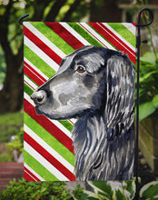 Load image into Gallery viewer, Flat Coated Retriever Candy Cane Holiday Christmas  Garden Flag – Decorative Outdoor Yard Flag