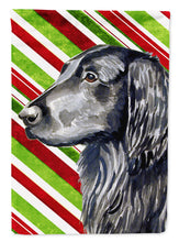 Load image into Gallery viewer, Flat Coated Retriever Candy Cane Holiday Christmas  Garden Flag – Decorative Outdoor Yard Flag