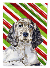 Load image into Gallery viewer, English Setter Candy Cane Holiday Christmas  Flag Canvas House Size