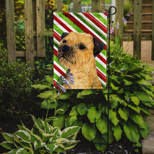 Load image into Gallery viewer, Border Terrier Candy Cane Holiday Christmas  Garden Flag – Decorative Outdoor Yard Flag