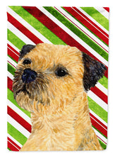 Load image into Gallery viewer, Border Terrier Candy Cane Holiday Christmas  Garden Flag – Decorative Outdoor Yard Flag