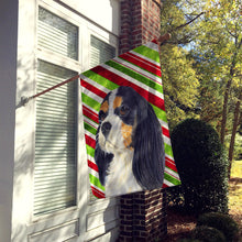 Load image into Gallery viewer, Cavalier Spaniel Candy Cane Holiday Christmas  Flag Canvas House Size