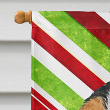 Load image into Gallery viewer, Cavalier Spaniel Candy Cane Holiday Christmas  Flag Canvas House Size