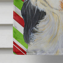 Load image into Gallery viewer, Cavalier Spaniel Candy Cane Holiday Christmas  Flag Canvas House Size