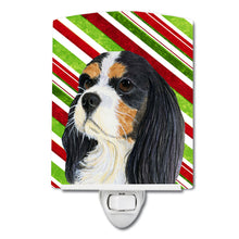 Load image into Gallery viewer, Cavalier Spaniel Candy Cane Holiday Christmas Ceramic Night Light LH9234CNL