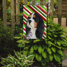 Load image into Gallery viewer, Cavalier Spaniel Candy Cane Holiday Christmas  Garden Flag – Decorative Outdoor Yard Flag
