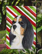 Load image into Gallery viewer, Cavalier Spaniel Candy Cane Holiday Christmas  Garden Flag – Decorative Outdoor Yard Flag