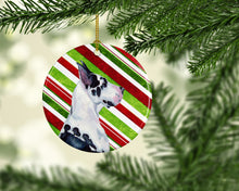 Load image into Gallery viewer, Great Dane Candy Cane Holiday Christmas Ornament - Round Ceramic Ornament – Artist-Designed Keepsake Decoration LH9236