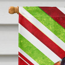 Load image into Gallery viewer, Basset Hound Candy Cane Holiday Christmas  Flag Canvas House Size
