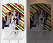 Load image into Gallery viewer, Basset Hound Candy Cane Holiday Christmas Ceramic Night Light LH9237CNL