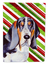 Load image into Gallery viewer, Basset Hound Candy Cane Holiday Christmas  Garden Flag – Decorative Outdoor Yard Flag