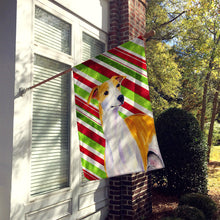 Load image into Gallery viewer, Whippet Candy Cane Holiday Christmas  Flag Canvas House Size