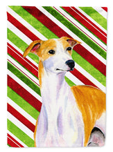 Load image into Gallery viewer, Whippet Candy Cane Holiday Christmas  Flag Canvas House Size