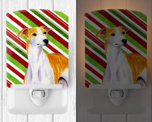 Load image into Gallery viewer, Whippet Candy Cane Holiday Christmas Ceramic Night Light LH9238CNL