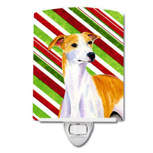 Load image into Gallery viewer, Whippet Candy Cane Holiday Christmas Ceramic Night Light LH9238CNL