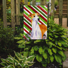 Load image into Gallery viewer, Whippet Candy Cane Holiday Christmas  Garden Flag – Decorative Outdoor Yard Flag