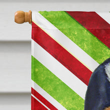 Load image into Gallery viewer, Basset Hound Candy Cane Holiday Christmas  Flag Canvas House Size