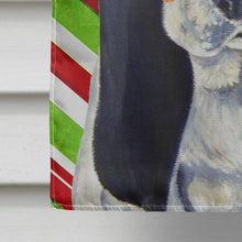 Load image into Gallery viewer, Basset Hound Candy Cane Holiday Christmas  Flag Canvas House Size