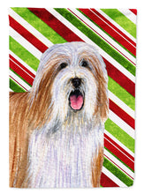 Load image into Gallery viewer, Bearded Collie Candy Cane Holiday Christmas  Flag Canvas House Size