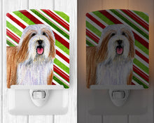 Load image into Gallery viewer, Bearded Collie Candy Cane Holiday Christmas Ceramic Night Light LH9240CNL