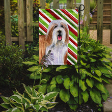 Load image into Gallery viewer, Bearded Collie Candy Cane Holiday Christmas  Garden Flag – Decorative Outdoor Yard Flag