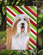 Load image into Gallery viewer, Bearded Collie Candy Cane Holiday Christmas  Garden Flag – Decorative Outdoor Yard Flag