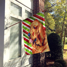 Load image into Gallery viewer, Bloodhound Candy Cane Holiday Christmas  Flag Canvas House Size