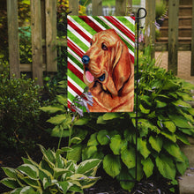 Load image into Gallery viewer, Bloodhound Candy Cane Holiday Christmas  Garden Flag – Decorative Outdoor Yard Flag