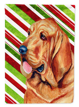 Load image into Gallery viewer, Bloodhound Candy Cane Holiday Christmas  Garden Flag – Decorative Outdoor Yard Flag