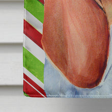 Load image into Gallery viewer, Basset Hound Candy Cane Holiday Christmas  Flag Canvas House Size
