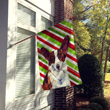 Load image into Gallery viewer, Corgi Candy Cane Holiday Christmas  Flag Canvas House Size